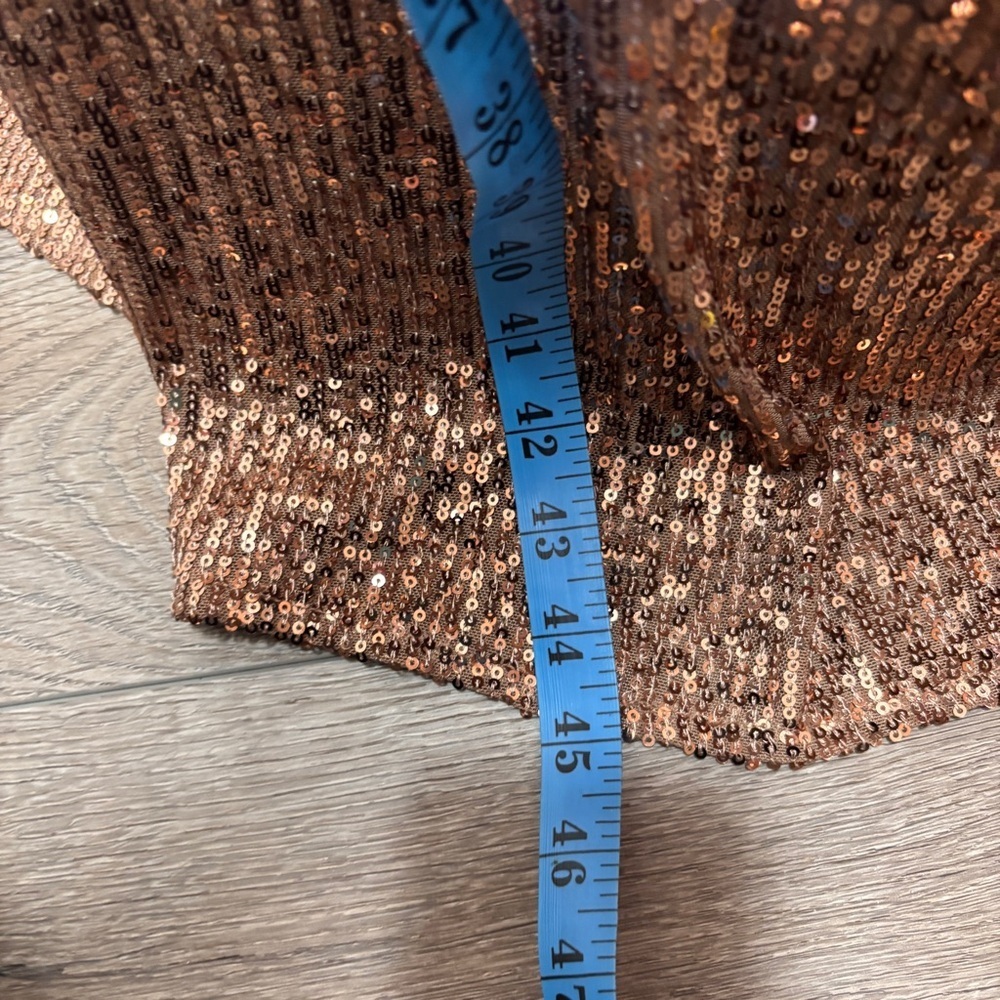 Fashion Nova Bronze Sequin Grad Dress - Picture 14 of 16